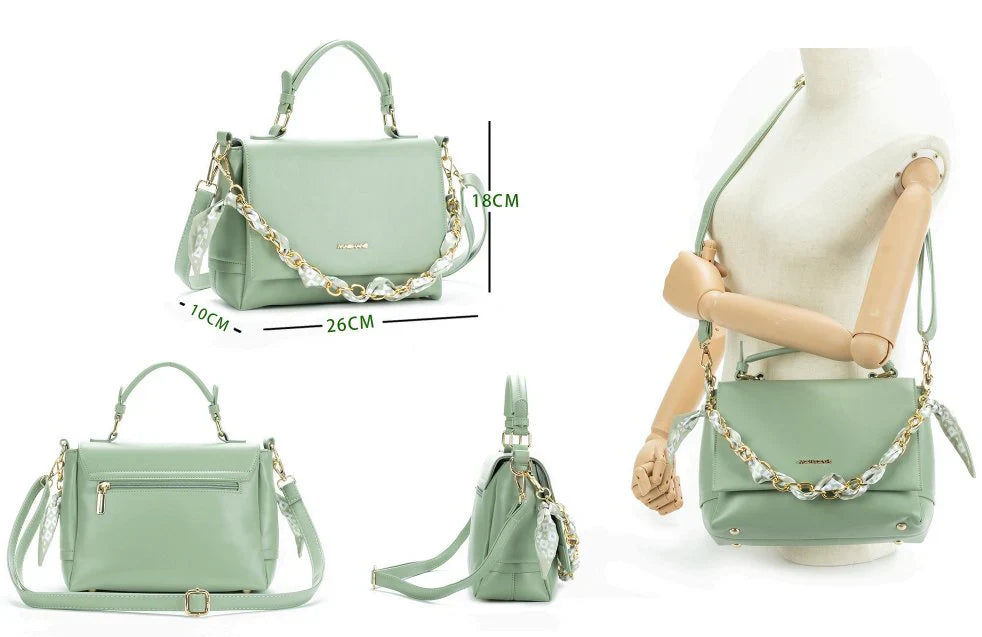 Casual Solid Bag with Chain