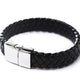 Vintage Men Leather Wristband Braided Magnetic Clasp Bracelet Bangle